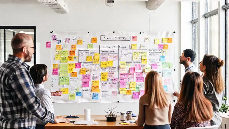 El equipo colaborativo visualiza conceptos ágilmente