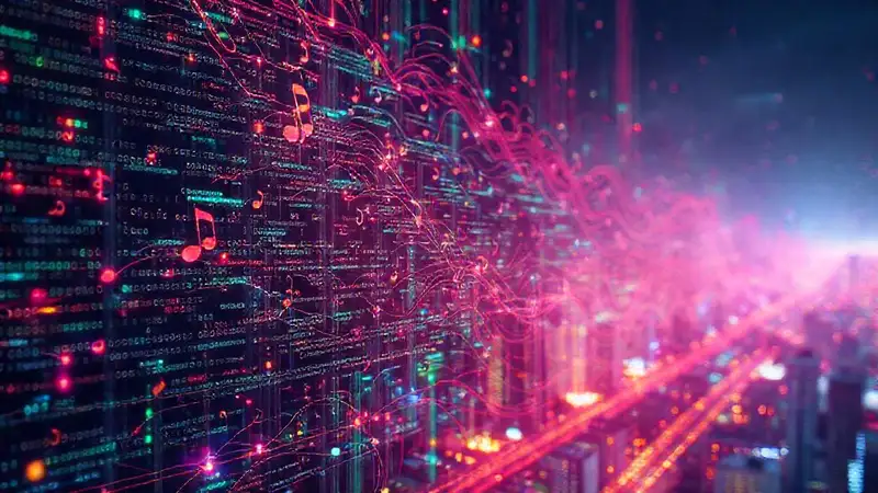 Datos abstractos y visuales futuristas
