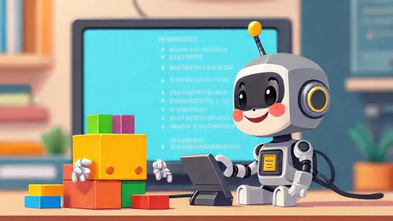 Un niño codifica con alegría