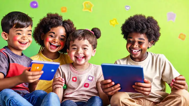 Aplicación educativa alegre y vibrante