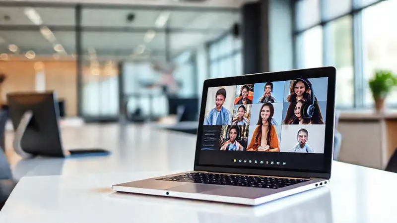 Espacio de trabajo moderno y digital colaborativo
