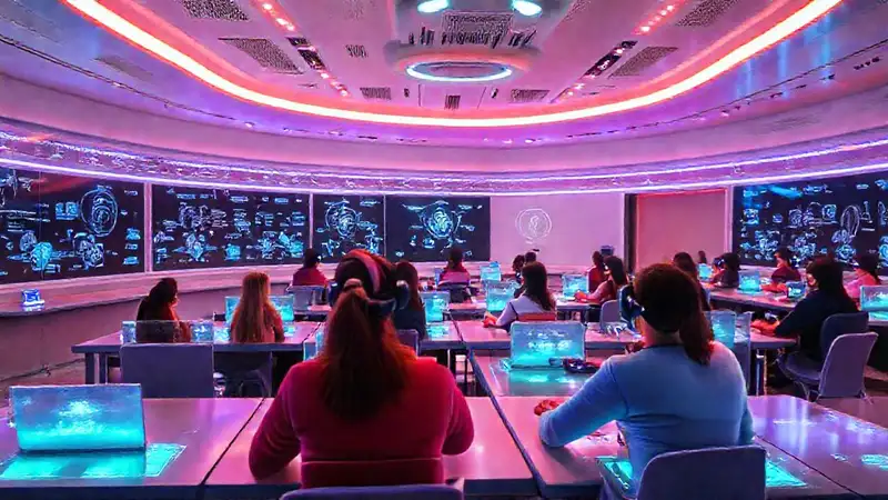 Aula VR futurista: segura e inspiradora