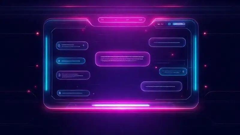 Un chatbot futurista resplandece visualmente digital