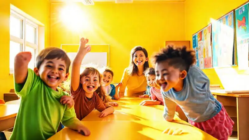 Un aula soleada inspira alegría y aprendizaje