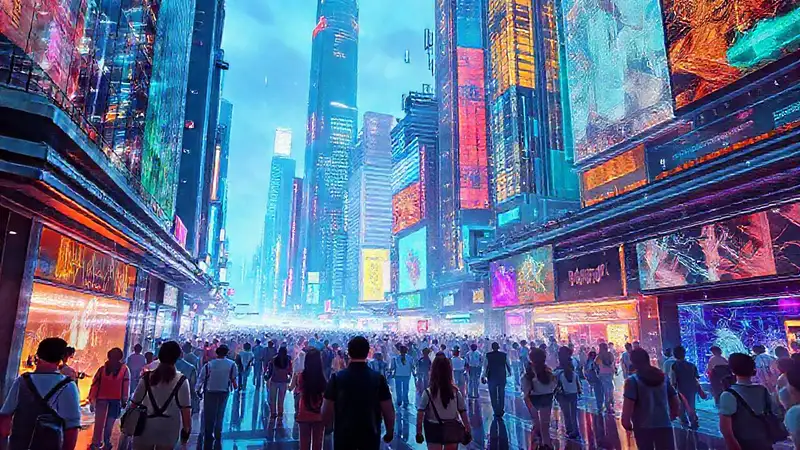 Una ciudad futurista irradia optimismo tecnológico
