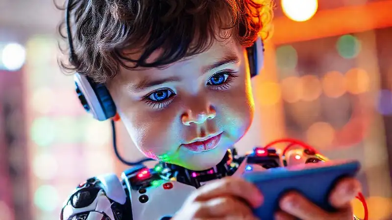Un robot infantil aprende con luz