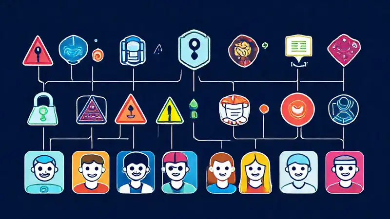 Iconos de ciberseguridad conectan visualmente la protección