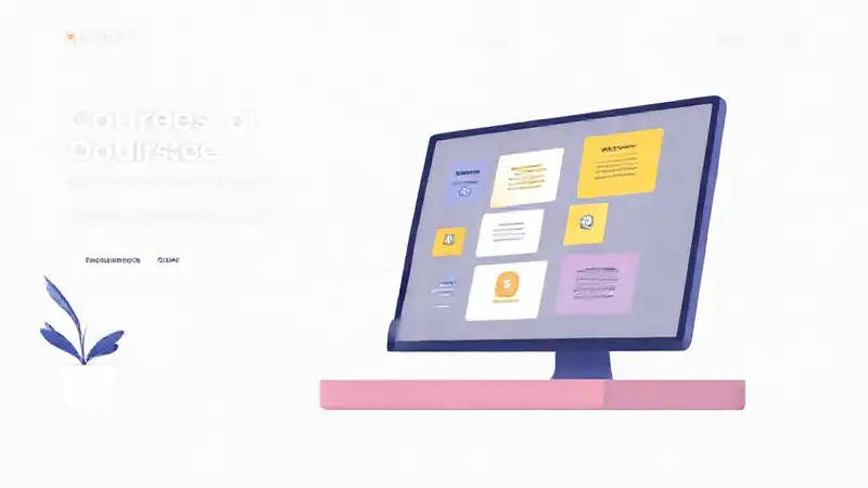 Curso online minimalista, diseño atractivo y claro