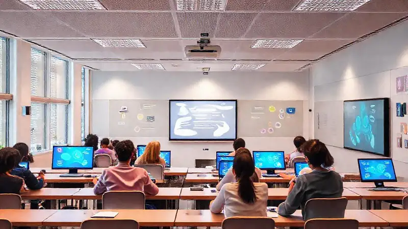 Aula moderna: diseño digital inspirador