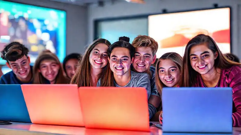 Adolescentes aprenden en el mundo digital