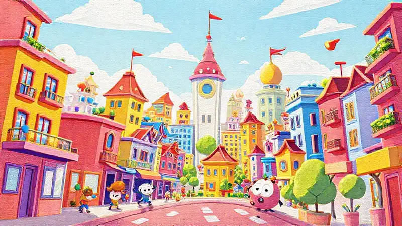 Ciudad animada digital