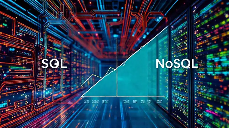 Arquitectura de datos futurista y contrastante