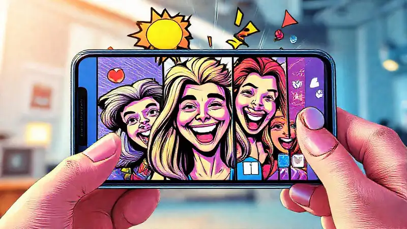 Arte digital vibrante en redes sociales