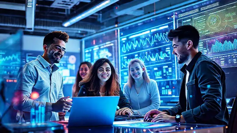 Innovadores crean tecnología futurista vibrante