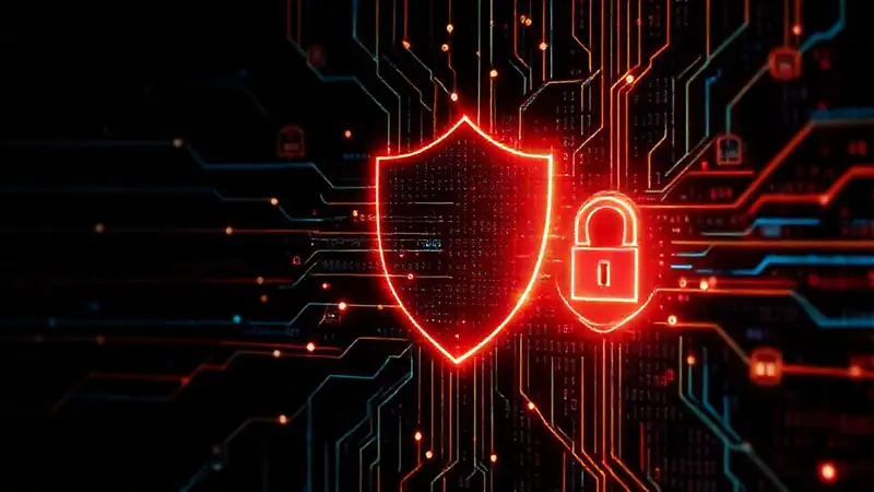 Seguridad cibernética protege datos con brillo