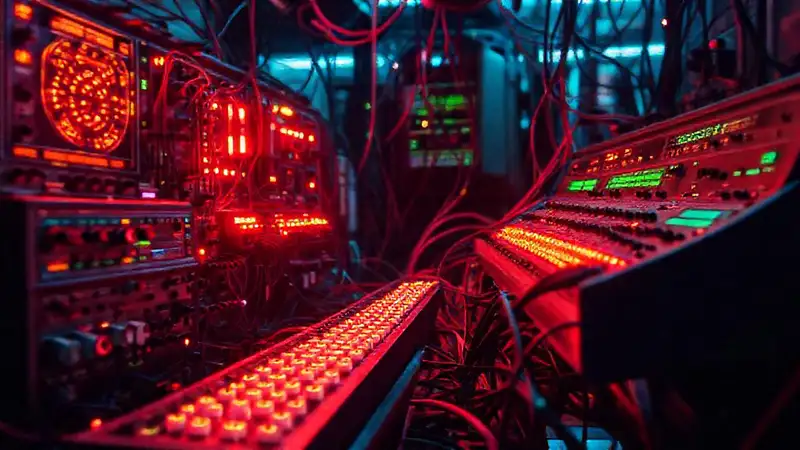 Laboratorio futurista: circuitos y luz digital