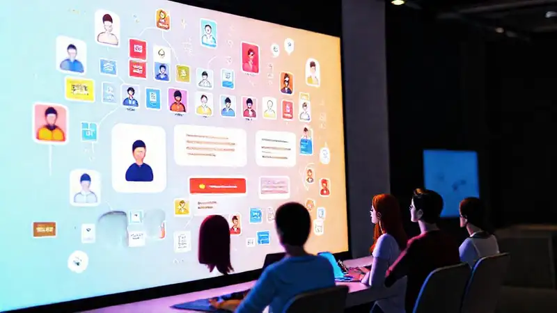 Un equipo diverso colabora digitalmente