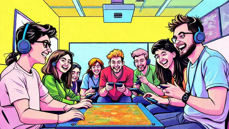 Probadores de juegos disfrutan un prototipo vibrante