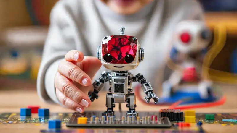 Un niño aprende a programar alegremente