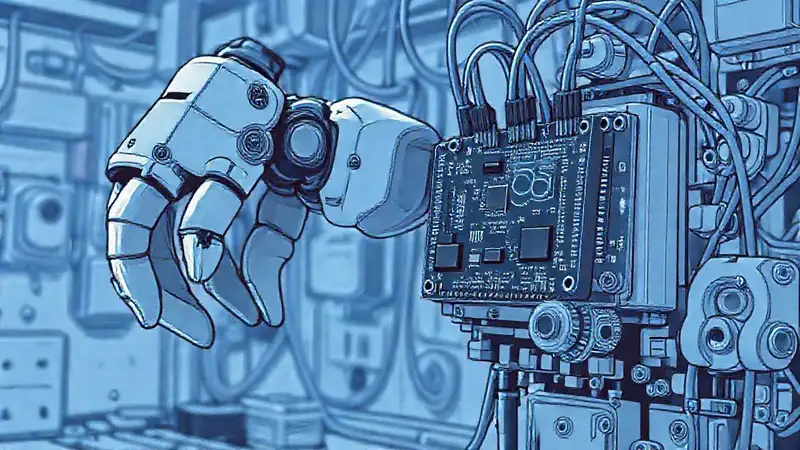 Un robot complejo se ilustra tecnicamente