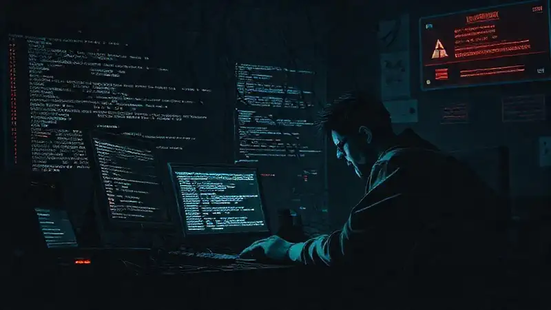 Un programador frustrado lucha con el caos