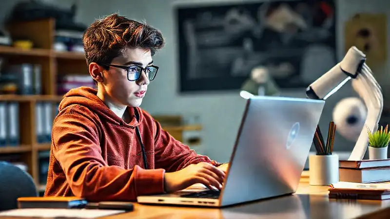 Un estudiante se enfoca en la IA