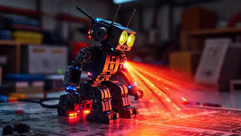 Robot LEGO interactúa con luz brillante