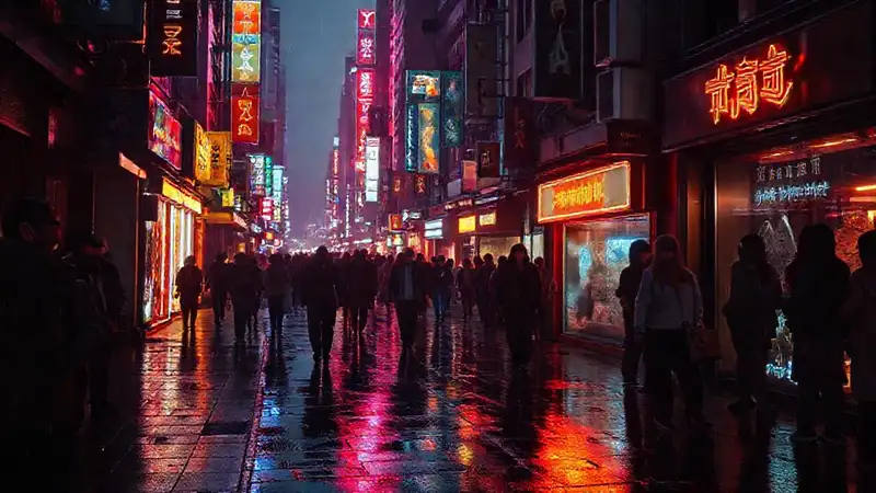 Ciudad cyberpunk: luces