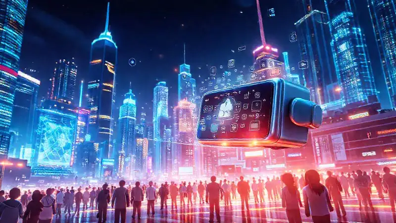 Ciudad futurista digital y diversa