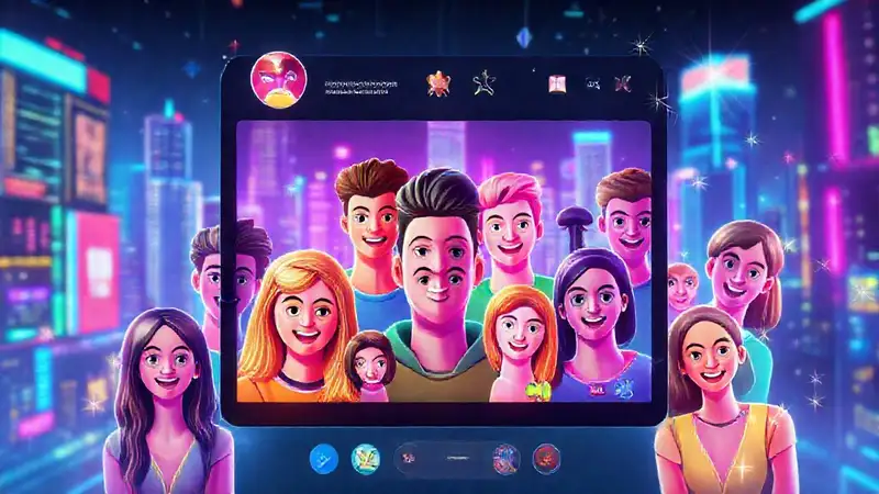 Chat futurista vibrante y juvenil