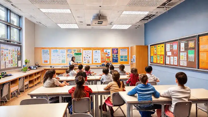 Aula moderna, educativa e interactiva