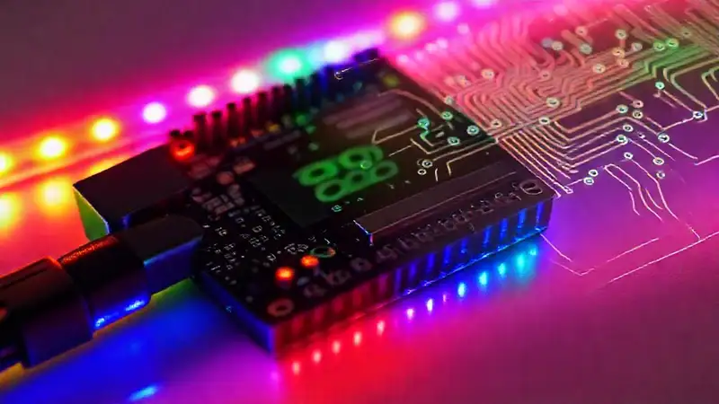 Arduino ilumina un LED colorido futurista