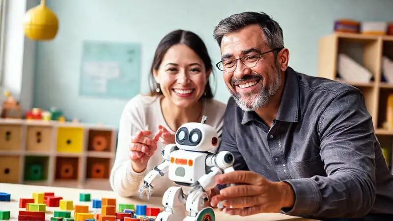 Padres y robot fomentan el aprendizaje alegre