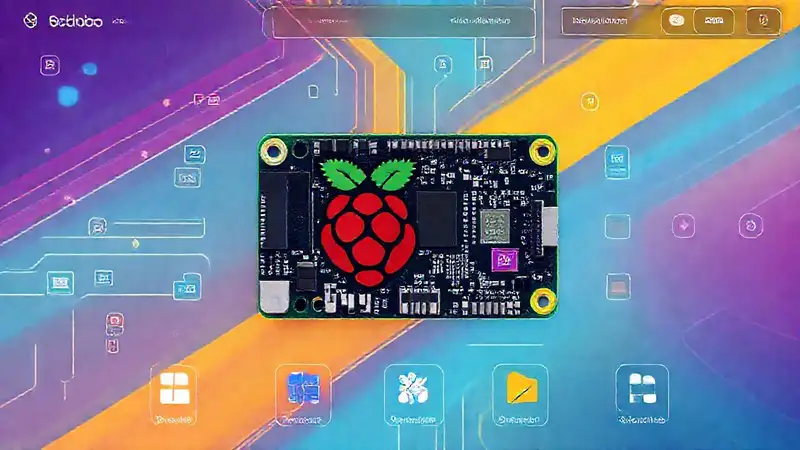 Raspberry Pi presenta una interfaz tecnológica vibrante