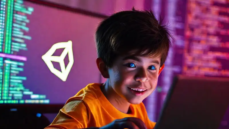 Un joven coder aprende Unity en C#