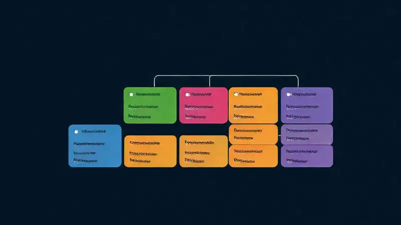 Diagrama de base de datos moderno y colorido