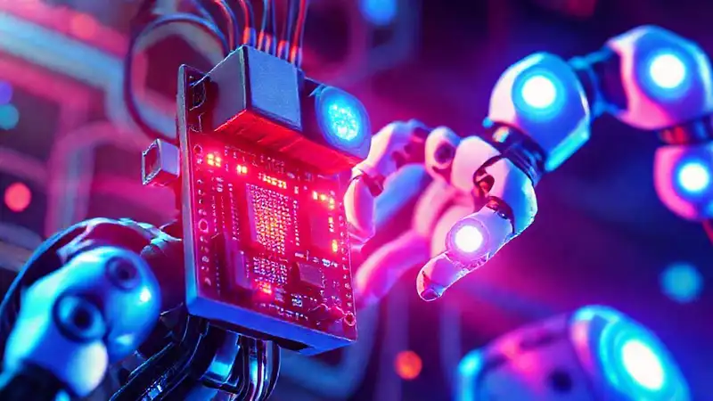 Robot Arduino con luces vibrantes