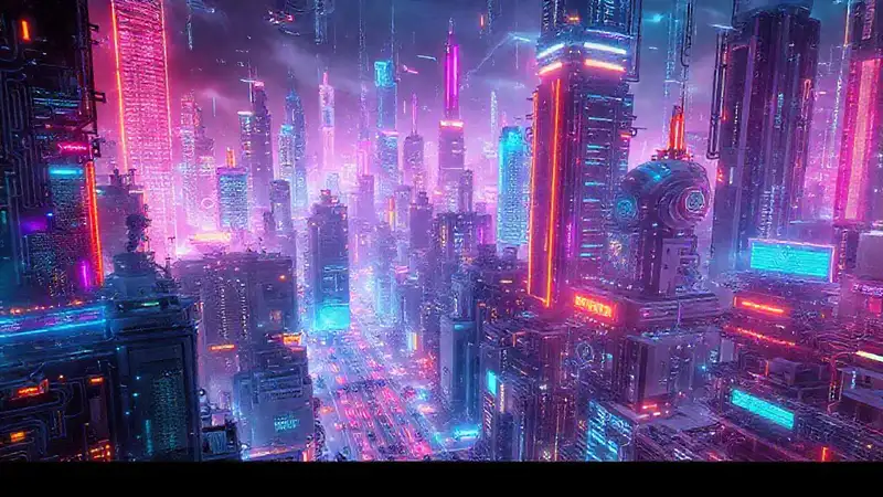 Ciudad futurista digital