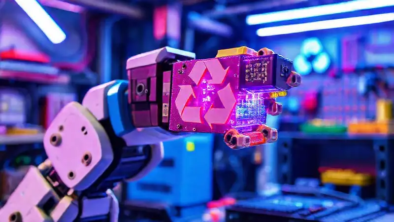 Un robot crea arte reciclado