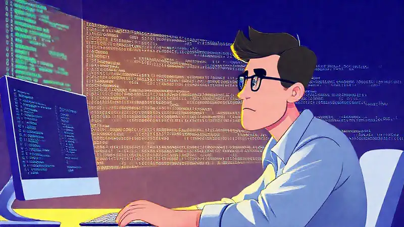 Un programador crea código digitalmente sereno