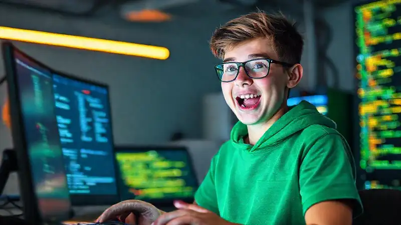 Un joven programador crea una interfaz dinámica