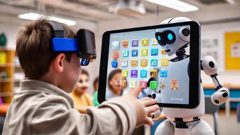 Niños aprenden con robot en realidad