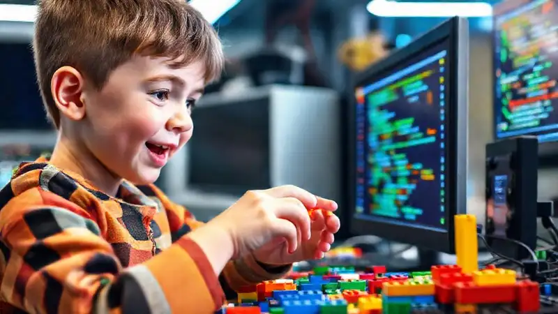 Niños programan con bloques LEGO