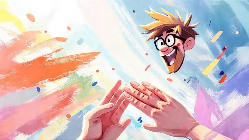 Arte digital motivador, manos enfocadas, aprendizaje