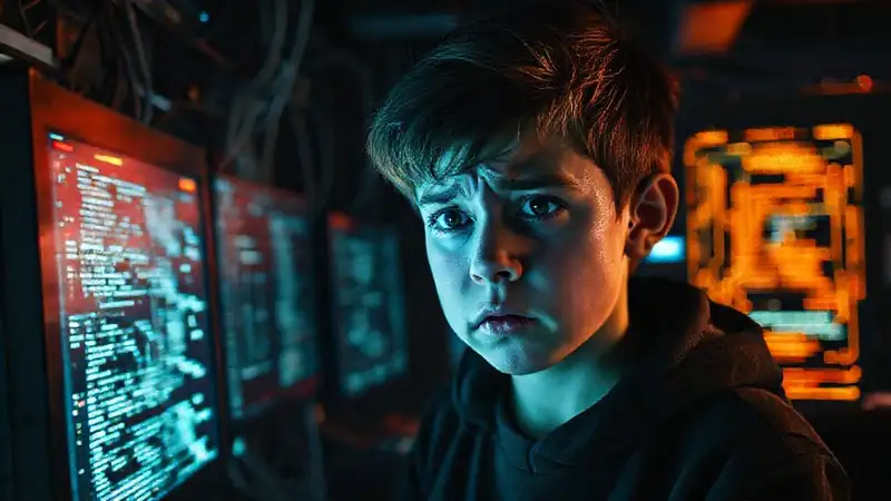Un joven programador enfrenta un error digital