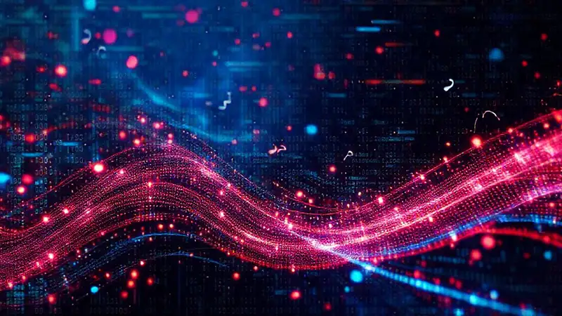 Código musical y datos visuales futuristas