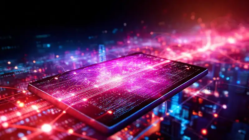 Interfaces digitales futuristas visualizan datos intensos