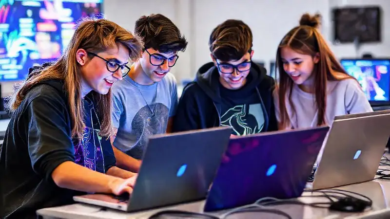 Adolescentes codifican un futuro digital vibrante