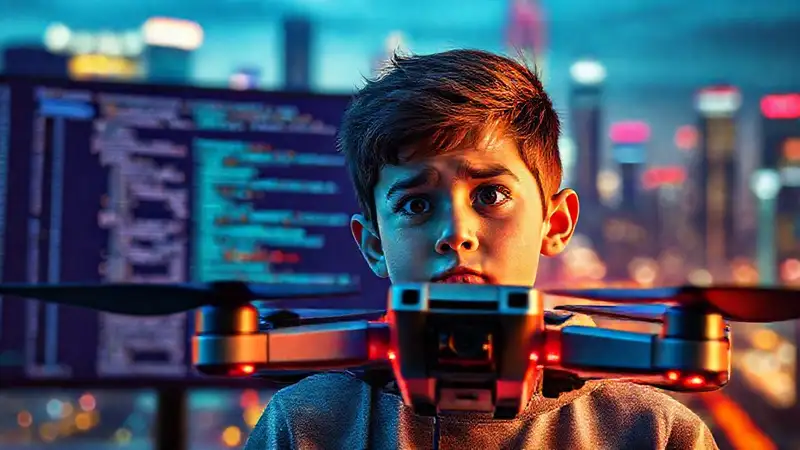 Un joven programador aprende con determinación