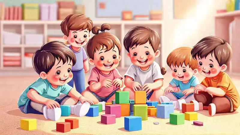 Niños aprenden en un ambiente colorido